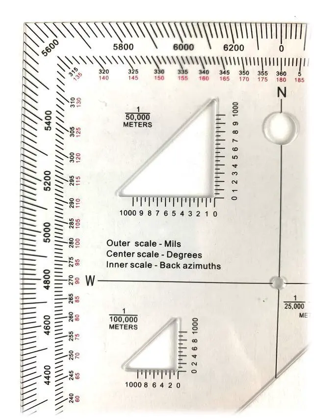Alt view image 4 of 5 - Pack of 5 Military Protractors For Land Nav