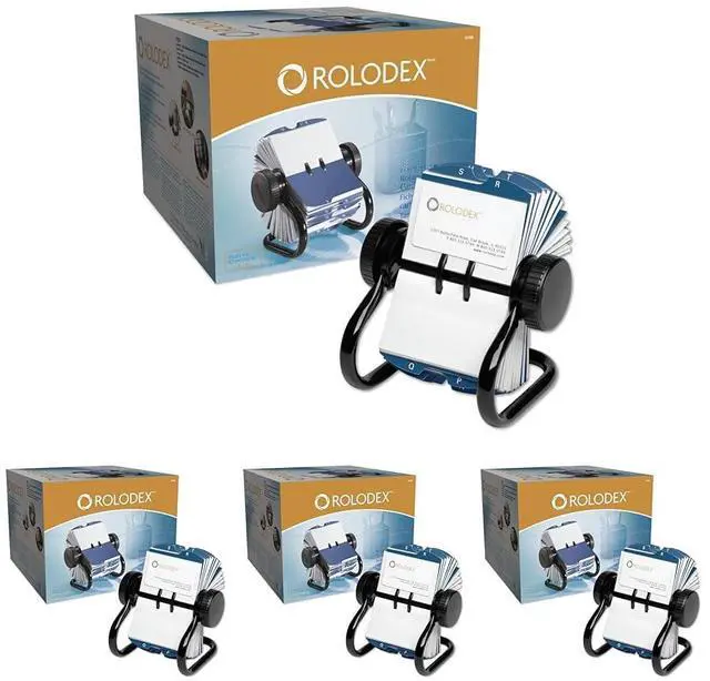 Main image of Rotary Business Card File 400-Card Capacity Black (Pack of 4)