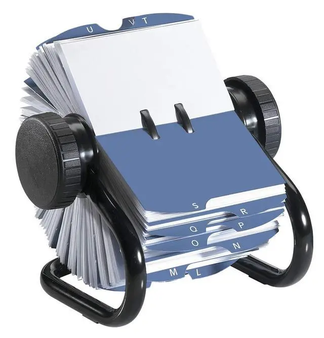 Alt view image 4 of 6 - Rotary Business Card File 400-Card Capacity Black (Pack of 4)