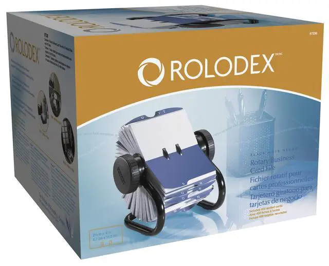Alt view image 5 of 6 - Rotary Business Card File 400-Card Capacity Black (Pack of 4)