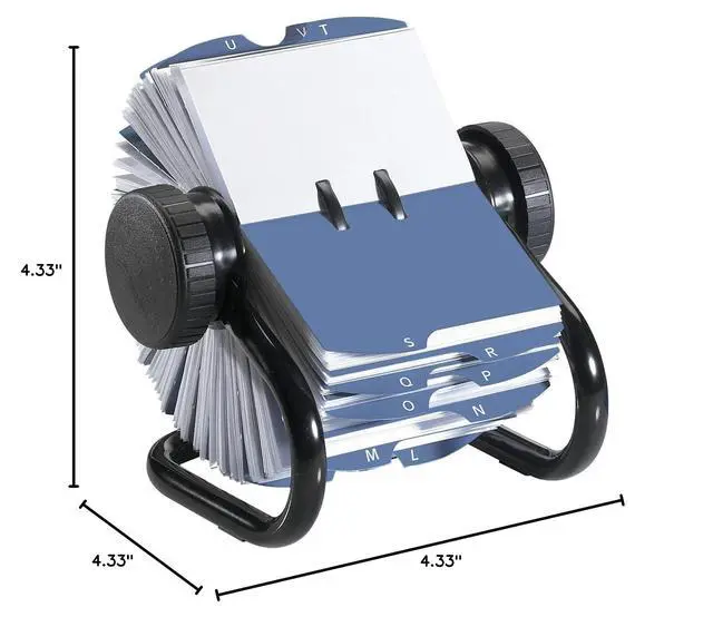 Alt view image 6 of 6 - Rotary Business Card File 400-Card Capacity Black (Pack of 4)