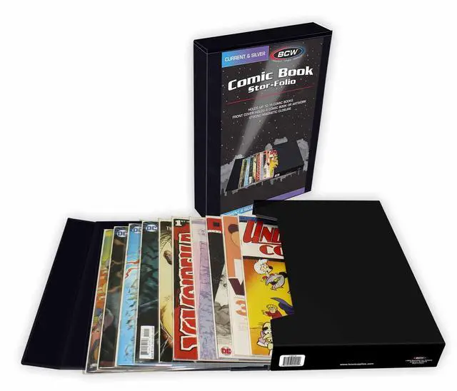 Main image of Comic Book Stor-Folio 3 Pack | Comic Book Travel Case for Current & Silver Age | Magnetic Comic Folio Carrier