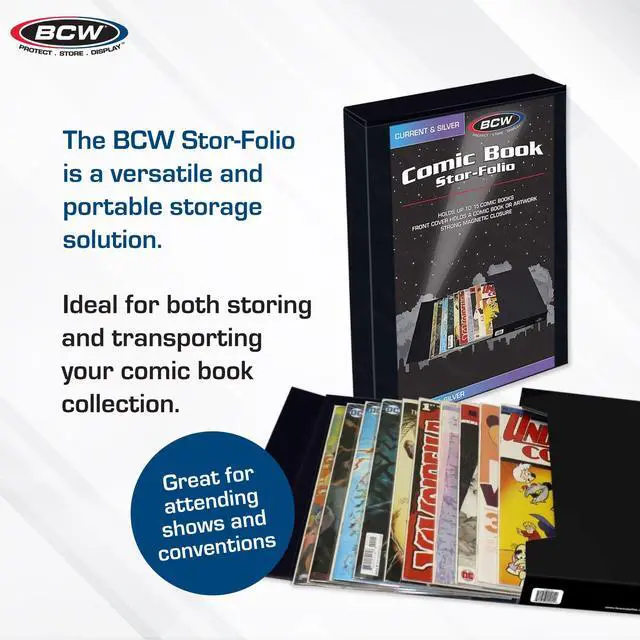 Alt view image 2 of 6 - Comic Book Stor-Folio 3 Pack | Comic Book Travel Case for Current & Silver Age | Magnetic Comic Folio Carrier