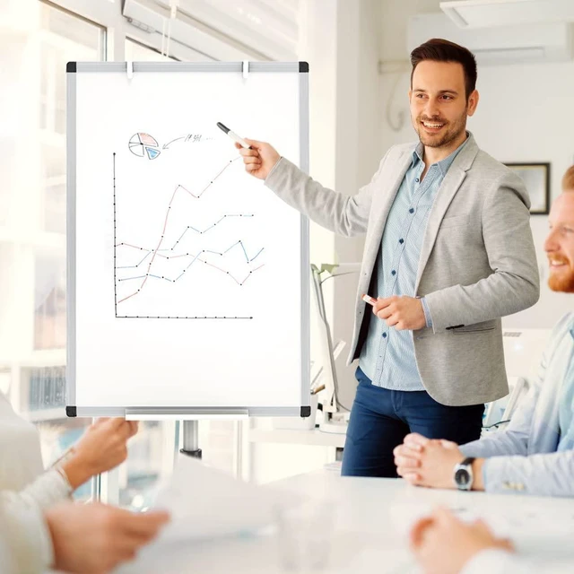 Alt view image 5 of 6 - ECO Magnetic Mobile Whiteboard, 36 X 24 Inches, Easel Flipchart Stand Rolling Dry Erase Board with Paper Pads