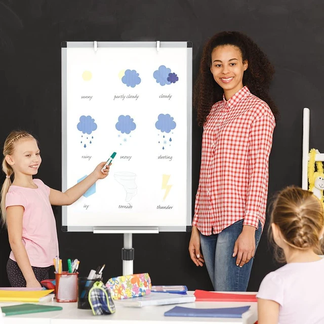 Alt view image 6 of 6 - ECO Magnetic Mobile Whiteboard, 36 X 24 Inches, Easel Flipchart Stand Rolling Dry Erase Board with Paper Pads
