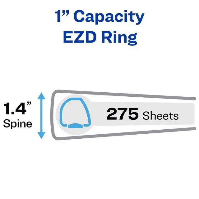 Alt view image 2 of 6 - Heavy-Duty View Binder 1 Inch Purple | One-Touch EZD Rings | DuraHinge Design | Holds 50% More | Pack of 12