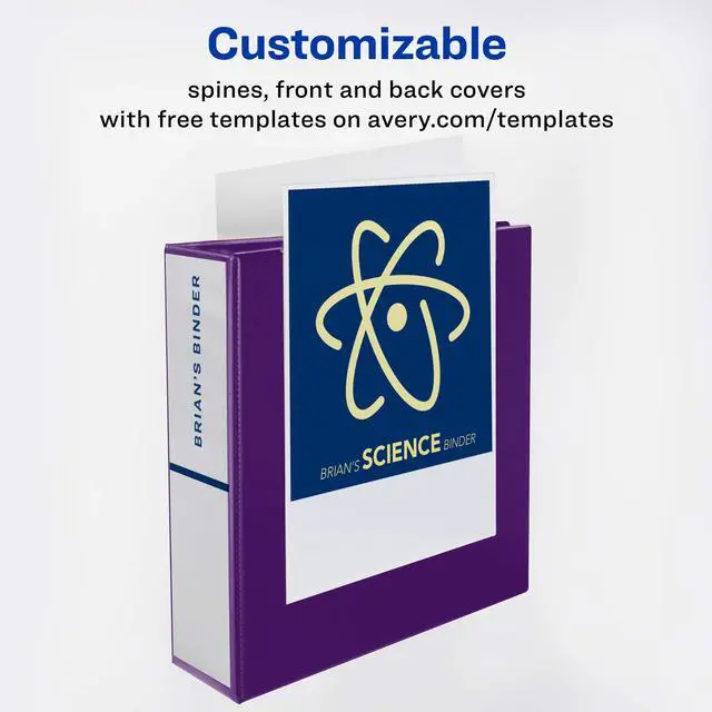 Alt view image 3 of 6 - Heavy-Duty View Binder 1 Inch Purple | One-Touch EZD Rings | DuraHinge Design | Holds 50% More | Pack of 12