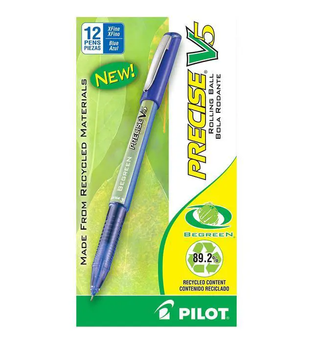 Alt view image 2 of 3 - Precise V5 BeGreen Rollerball Pens, Extra Fine Point 0.5 mm Blue Pen, Blue, Pack of 144