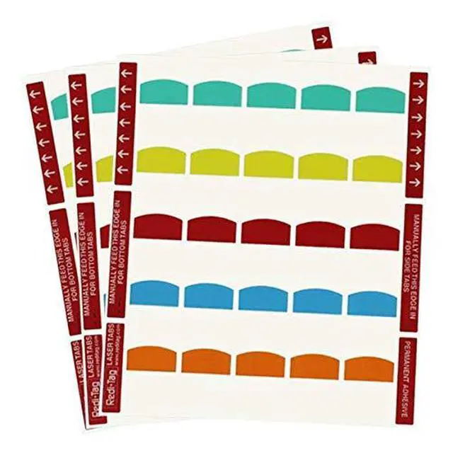 Alt view image 4 of 4 - Laser Index Tabs, Divider Tab, Permanent Adhesive Indexes, Customizable Divider Labels, 1-1/8" x 1-1/4", Assorted Colors, 100 tabs (B33120) (Pack of 12)