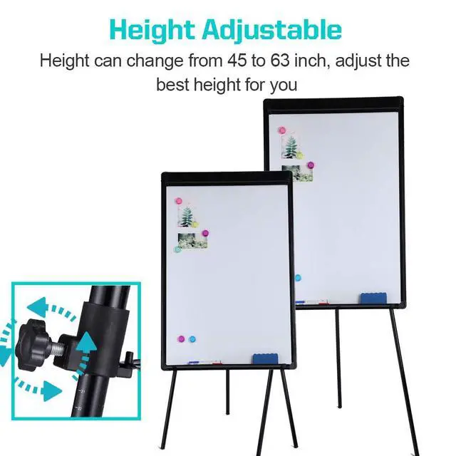 Alt view image 2 of 6 - Whiteboard Easel 36" x 24", 2 Pack Magnetic Dry Erase Easel on Tripod Stand | Height Adjustable 3' x 2' Magnetic Dry Erase Board on Tripod Stand, Includes Flip Chart Paper Pad,for Office Home & Classr