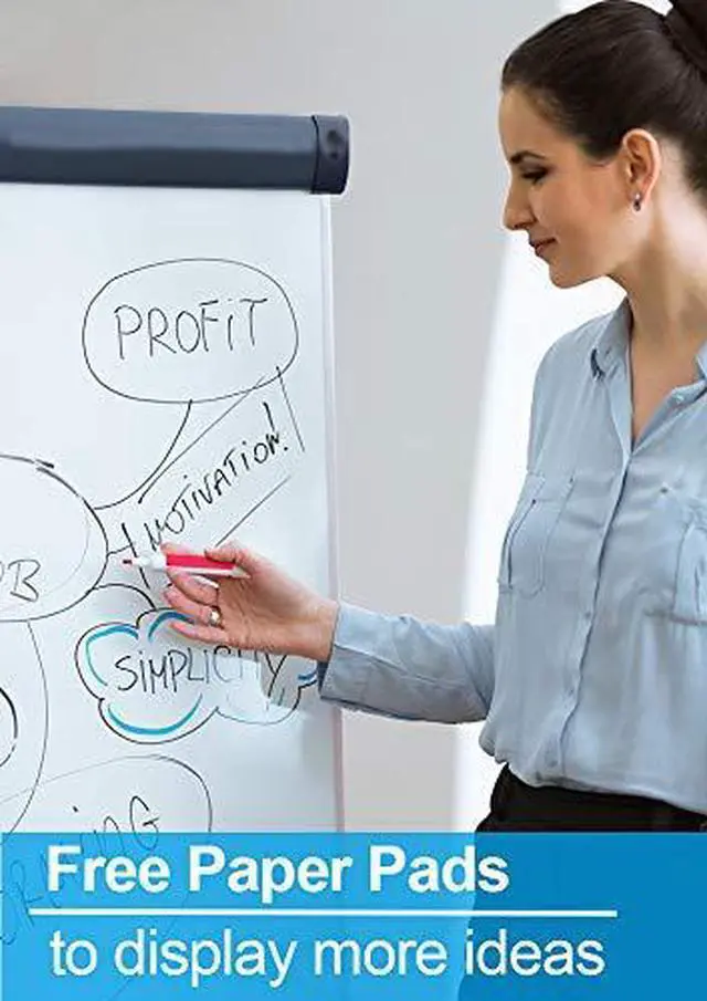 Alt view image 5 of 6 - Whiteboard Easel 36" x 24", 2 Pack Magnetic Dry Erase Easel on Tripod Stand | Height Adjustable 3' x 2' Magnetic Dry Erase Board on Tripod Stand, Includes Flip Chart Paper Pad,for Office Home & Classr