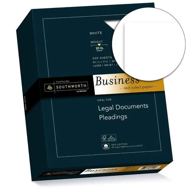 Alt view image 2 of 5 - 403C 25% Cotton Business Paper White 20 lbs. Wove 8-1/2 x 11 500/Box FSC,(Pack of 5)