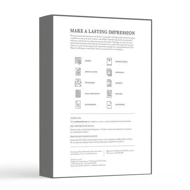 Alt view image 4 of 5 - 403C 25% Cotton Business Paper White 20 lbs. Wove 8-1/2 x 11 500/Box FSC,(Pack of 5)