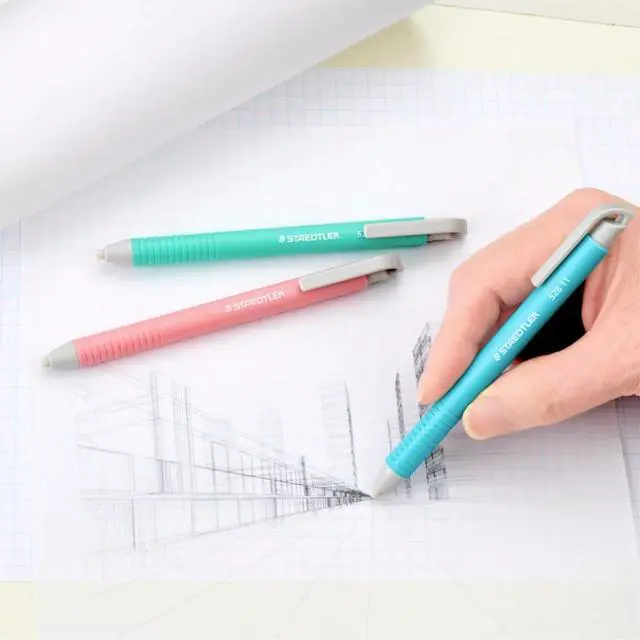 Alt view image 2 of 6 - Vinyl Eraser Holder, 18-Pack | Soft Latex-Free Vinyl, Smudge-Free Clean Erasing for Drawing, Drafting, School & Office Use