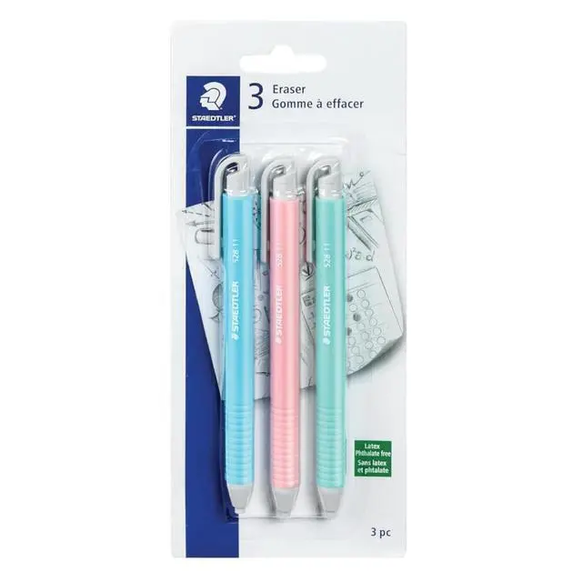 Alt view image 5 of 6 - Vinyl Eraser Holder, 18-Pack | Soft Latex-Free Vinyl, Smudge-Free Clean Erasing for Drawing, Drafting, School & Office Use