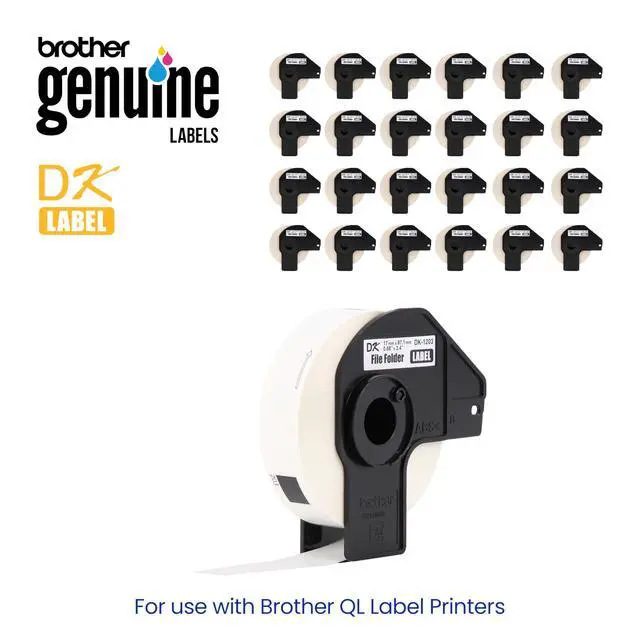 Alt view image 2 of 6 - Genuine DK-120324PK Die-Cut File Folder Labels, 0.66" x 3.4", Long Lasting Reliability, 300 Labels Per Roll, 24 Rolls per Box, White (DK120324PK), for use with select QL Label Printers