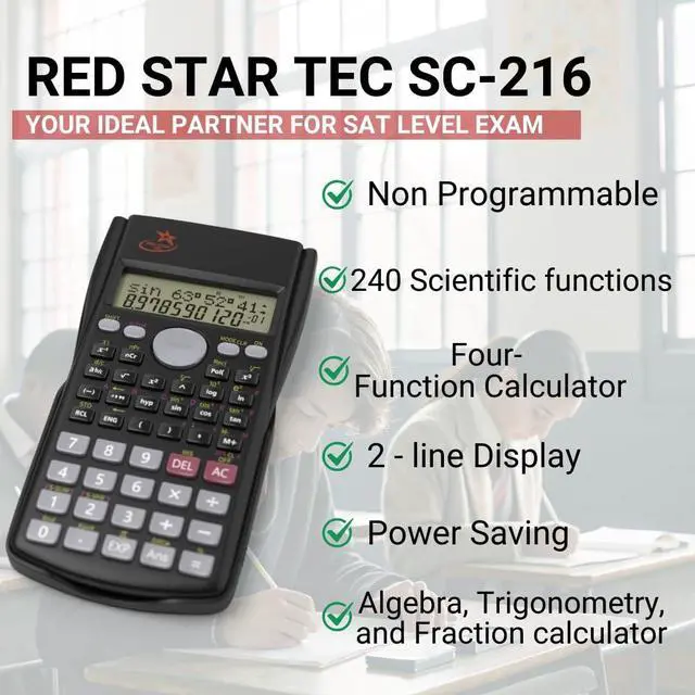 Alt view image 2 of 6 - 6-Pack SC-216 Non-Graphing Scientific Calculator, Middle/High School