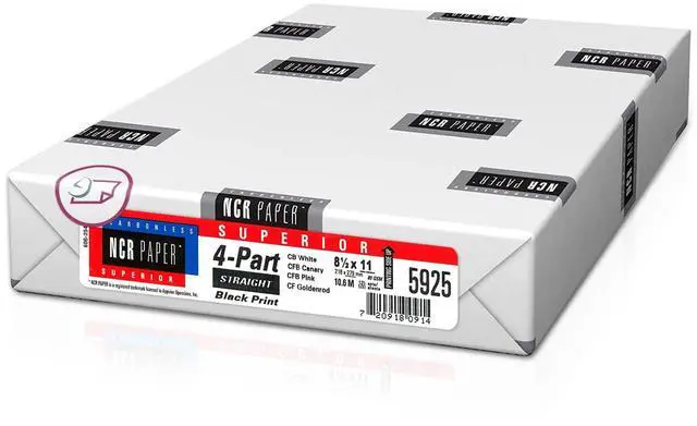 Main image of Superior Carbon-Less NCR, Pre Collated Paper, 500 Sheets Per Pack (8-1/2" x 11" 4 Part Straight, #5925)