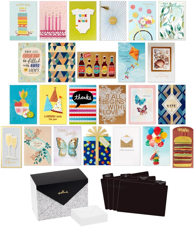 Alt view image 3 of 6 - Pack of 24 Handmade Assorted Boxed Greeting Cards, Painted Dots and Watercolor Birthday, Wedding, Baby Shower, Sympathy, Thinking of You, Thank You Cards