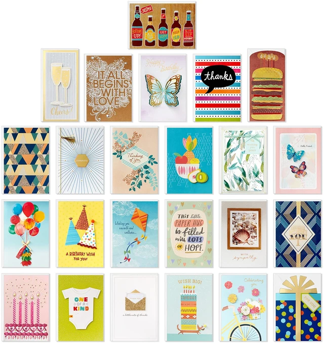 Alt view image 4 of 6 - Pack of 24 Handmade Assorted Boxed Greeting Cards, Painted Dots and Watercolor Birthday, Wedding, Baby Shower, Sympathy, Thinking of You, Thank You Cards