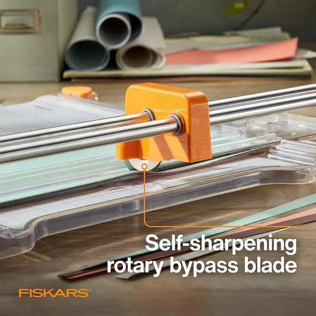 Alt view image 5 of 6 - ProCision Rotary Bypass Paper Trimmer, 12" Cut Length, Self-Sharpening, Paper Trimmer for Crafting and Scrapbooking, Arts and Crafts Supplies, Photo Cutter