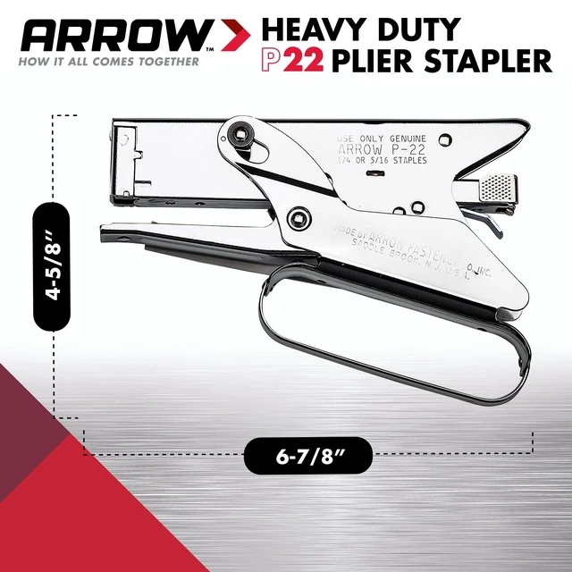 Alt view image 3 of 6 - P22 Heavy Duty Handheld Plier Stapler for Crafts, Office, and Insulation, Uses 1/4-Inch and 5/16-Inch Staples (Pack of 6)