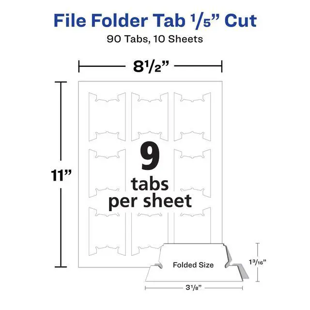 Alt view image 6 of 6 - Printable Hanging Tabs, 1/5 Tab, 2 1/16, White, 5 Packs (5567)