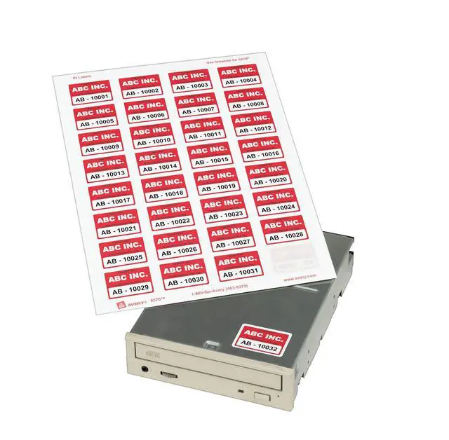 Alt view image 2 of 6 - ID Labels, Permanent Adhesive, 1.25" x 1.75" | Sure Feed Technology | 480 Labels, Pack of 5