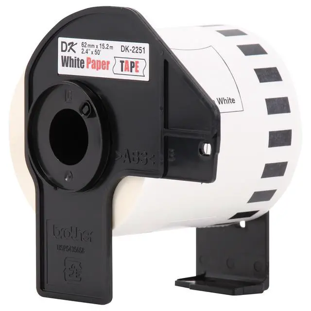 Alt view image 4 of 6 - Genuine DK-22513PK Continuous Length Replacement Labels, Black/Red Label on White Paper Tape, Engineered with Excellence, 2.4 x 50 feet, (3) Rolls per Box (DK22513PK)