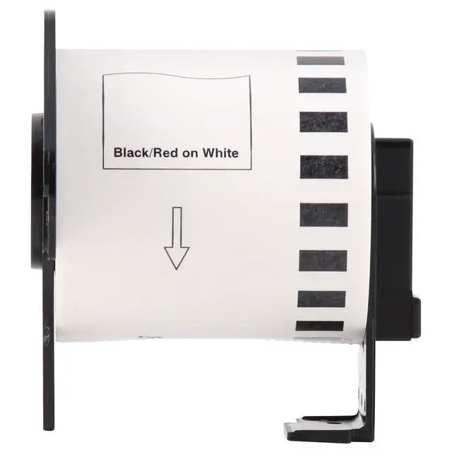 Alt view image 5 of 6 - Genuine DK-22513PK Continuous Length Replacement Labels, Black/Red Label on White Paper Tape, Engineered with Excellence, 2.4 x 50 feet, (3) Rolls per Box (DK22513PK)