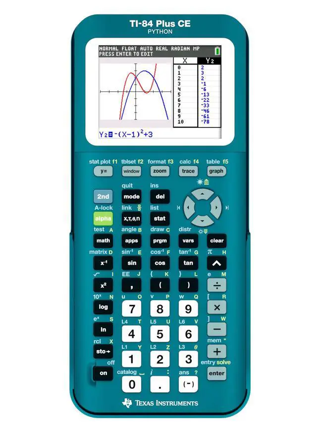 Alt view image 2 of 6 - TI-84 Plus CE Graphing Calculator, Trinomial Teal