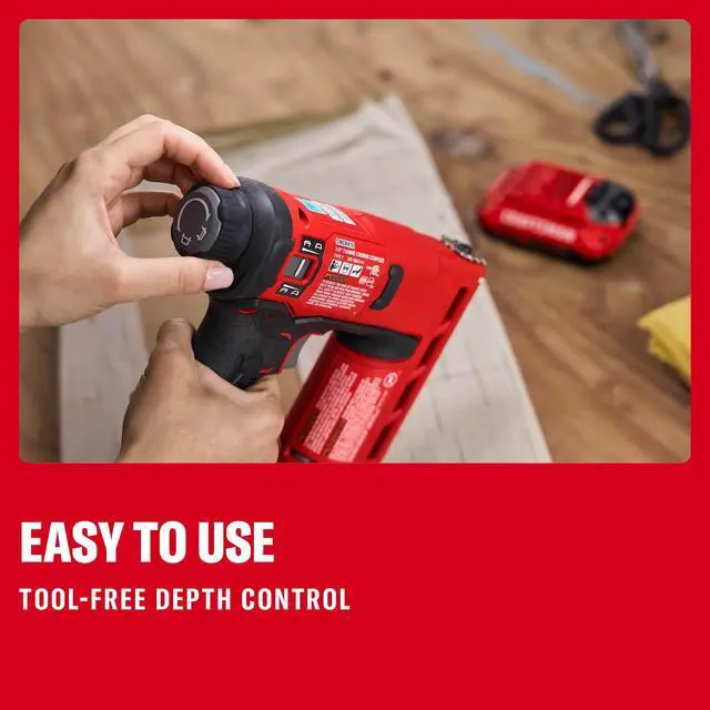 Alt view image 4 of 6 - V20 Staple Gun, 3/8 in. Wide Crown Stapler, Cordless Staple Gun Battery Powered, Tool Only (CMCN410B)