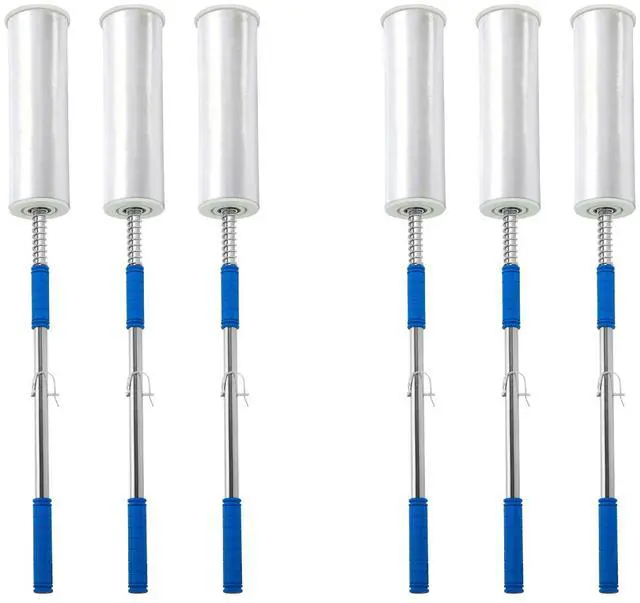 Main image of 6-Pack Heavy Duty Stretch Film Dispenser Pole Holder - 48 Inch Extra Long Handle for Pallet Wrapping - Fits 12" to 24" Rolls with 2" to 3" Core - Industrial Grade Stretch Wrap