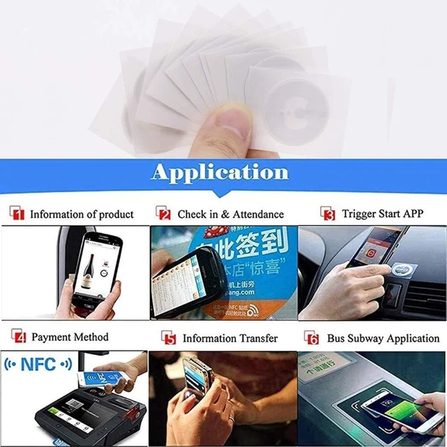 Alt view image 6 of 6 - 1000 pcs MF Classic 1k NFC Tag Stickers 13.56mhz RFID Sticker iso 14443a RFID Sticker MF 1k S50 RFID Self-Adhesive 1 inch Round