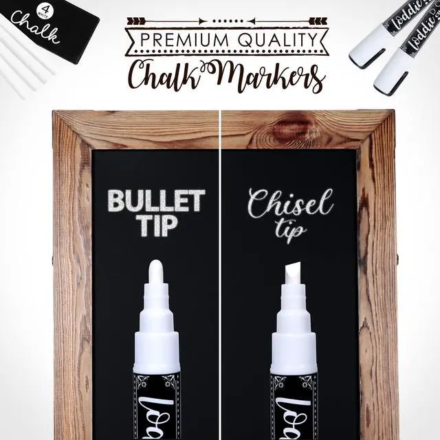 Alt view image 3 of 6 - Magnetic Chalkboard Sign, Sandwich Board, Brown, 40 x 20 in | 4 Chalk Sticks, 2 Markers & Eraser, Locking Hinges, Slip Resistant Feet, Sidewalk Sign, Sandwich Board Sign, Menu Board