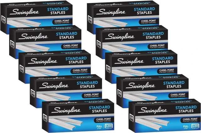 Main image of Staples, Standard Staples for Desktop Staplers, 1/4" Length, 210/Strip, 5000/Box (35111), (Pack of 50)