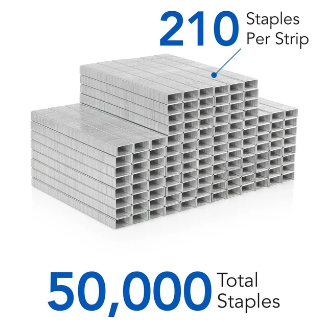 Alt view image 5 of 6 - Staples, Standard Staples for Desktop Staplers, 1/4" Length, 210/Strip, 5000/Box (35111), (Pack of 50)