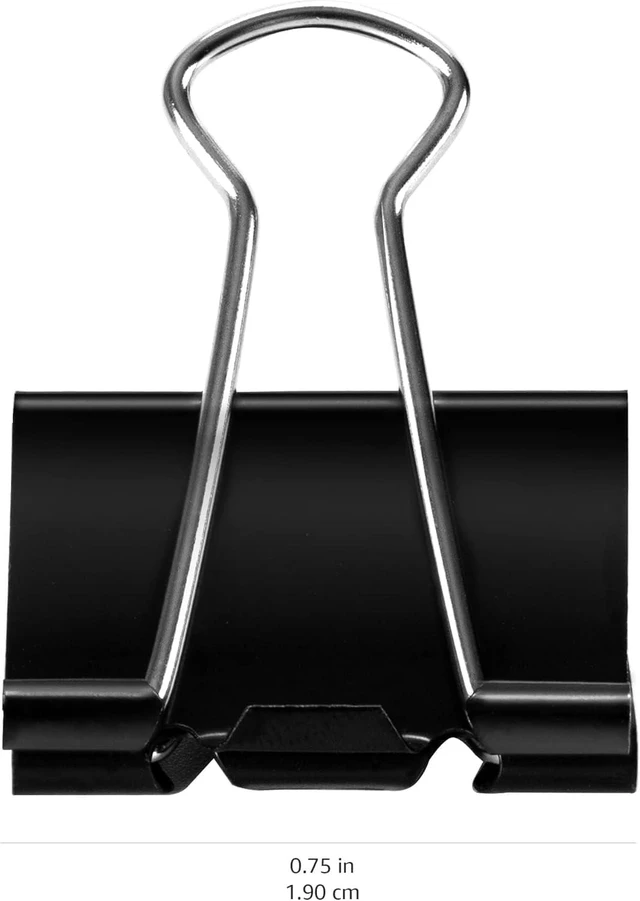 Alt view image 3 of 6 - Sturdy Binder Clips, Office Supplies, Small 0.75 in, Document Organizing, School Supplies, Black, 144 Count (Pack of 12)