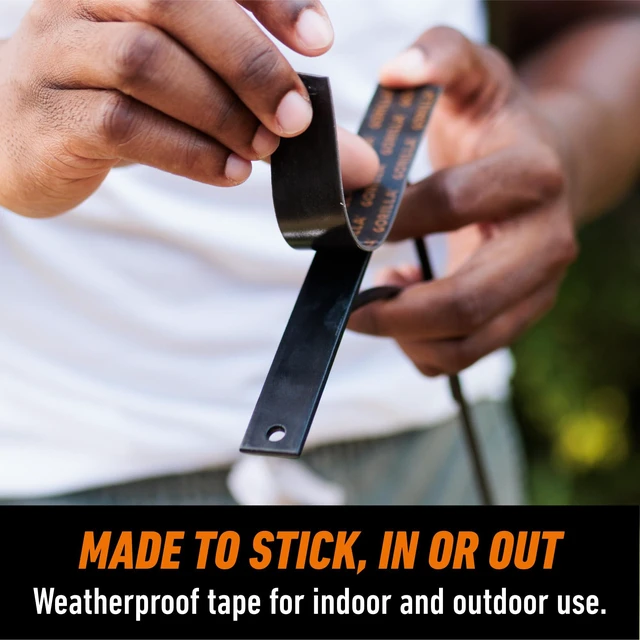 Alt view image 4 of 6 - Heavy Duty Double Sided Mounting Tape, Black Tape, 1" x 120" (Pack of 6) - Weatherproof for Indoor or Outdoor