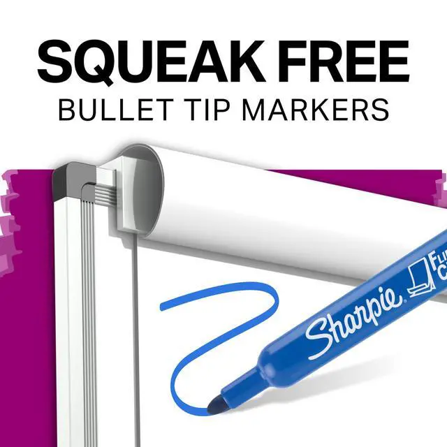 Alt view image 4 of 6 - Flip Chart Markers, Bullet Tip, Assorted Colors, Low-Odor, Squeak-Fee, Office Presentation, Back to School, Teacher Supplies 8 Count (Pack of 12)