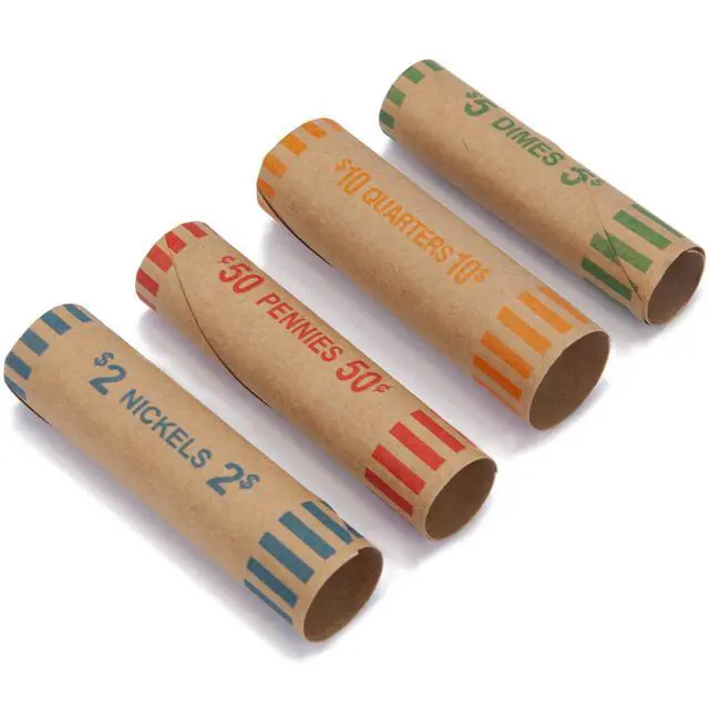 Alt view image 5 of 6 - 3072 Pcs Preformed Coin Roll Wrappers - Quarters, Pennies, Nickels and Dimes (Pack 24x128)