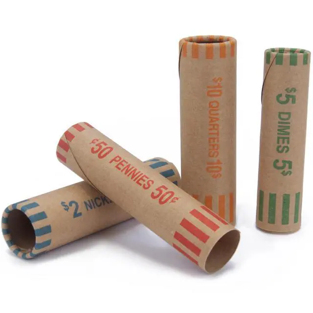 Alt view image 6 of 6 - 3072 Pcs Preformed Coin Roll Wrappers - Quarters, Pennies, Nickels and Dimes (Pack 24x128)