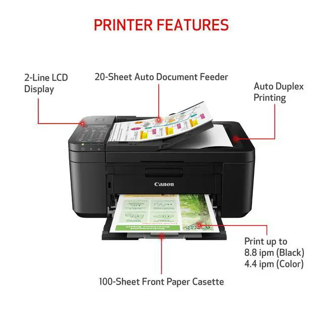 Alt view image 3 of 6 - PIXMA TR4720 All-in-One Wireless Printer, Home Use with Auto Document Feeder, Mobile Printing and Built-in Fax, Black
