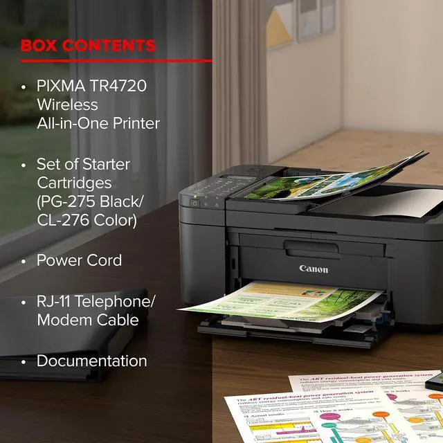 Alt view image 5 of 6 - PIXMA TR4720 All-in-One Wireless Printer, Home Use with Auto Document Feeder, Mobile Printing and Built-in Fax, Black