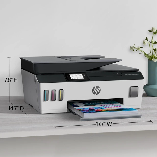 Alt view image 5 of 6 - Smart Tank Plus 651 Wireless All-in-One Printer, Ink Tank Printer-for-Home Use, 2 Years of Ink Included Auto Document Feeder, Mobile Print, Scan, Copy, Fax. (7XV38A)