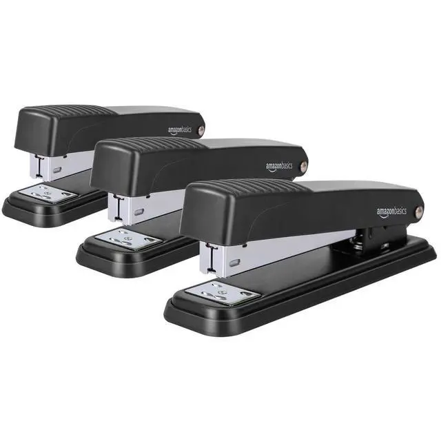 Main image of Full-Strip Desktop Stapler, 20 Sheet Capacity, Non-Slip, Black, 12-Pack