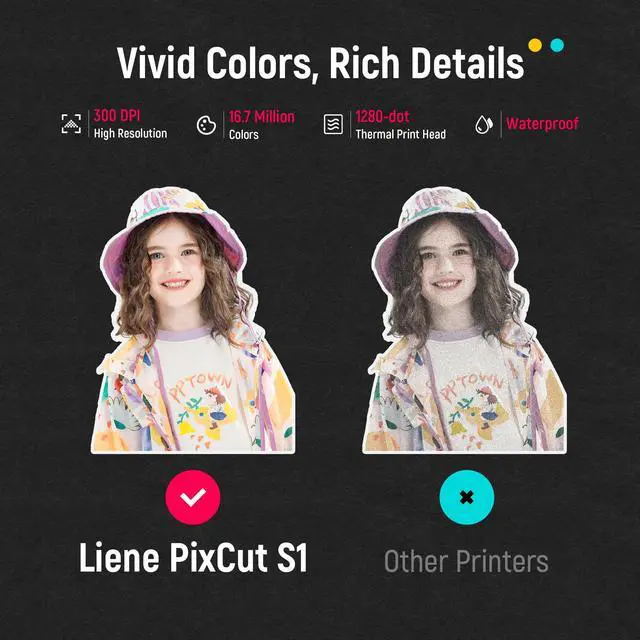 Alt view image 5 of 6 - PixCut S1 Color Sticker Printer & Cutting Machine - All-in-One Sticker Maker for DIY Crafts, Custom Labels & Gifts. Thermal Dye-Sublimation Photo Printer, 300 DPI, Precise AI Auto-Cutting