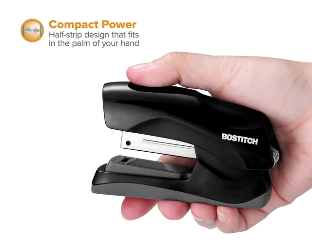 Alt view image 4 of 6 - Office Heavy Duty Stapler, 40 Sheet Capacity, No Jam, Half Strip, Fits into the Palm of Your Hand, for Classroom, Office or Desk, Black, Pack of 9