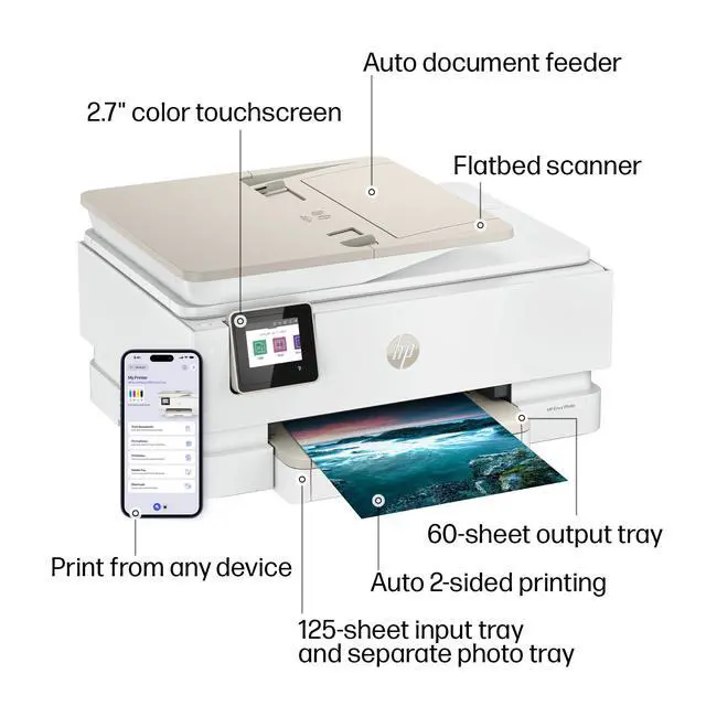 Alt view image 5 of 6 - Envy Photo 7975 Wireless Color Inkjet Photo Printer, Print, scan, Copy, Easy Setup, Mobile Printing, Best-for-Home, 3 Month Instant Ink Trial Included, AI-Enabled (B63K3A)
