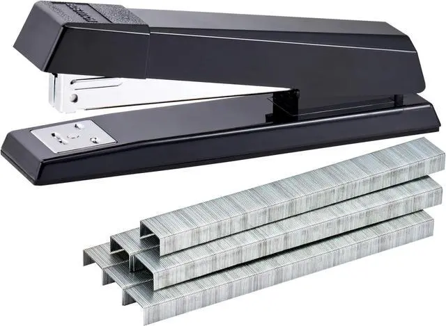 Main image of Office Stapler,No-Jam Premium for Desktop,Includes 1,250 Staples,Full-Strip,25 Sheet Capacity,Black,(Pack of 12)
